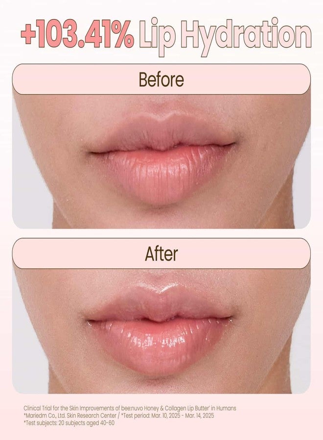beenuvo Honey & Collagen Lip Butter, Hydrating Lip Treatment, Overnight Lip Mask, Moisturizing Lip Balm with Jojoba Oil & Squalane, Lip Care, Korean Skin Care (0.45 oz) - Image 3